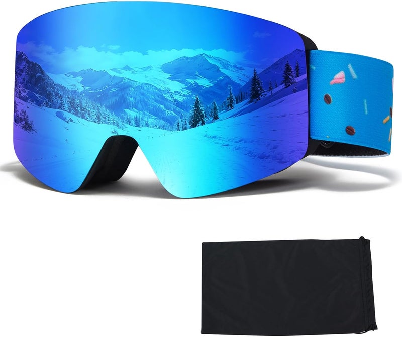 MXJ Gear Kids Ski Goggles,OTG Snowboard Goggles for Boys Girls,Anti-Fog UV400 Snow Goggles for Sking & Winter Outdoor Sport - Image 1